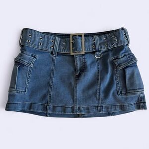 Urban Outfitters Micro Denim Mini Skirt with Belt